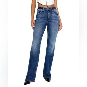 Good American GOOD CLASSIC SLIM BOOTCUT JEANS | INDIGO704